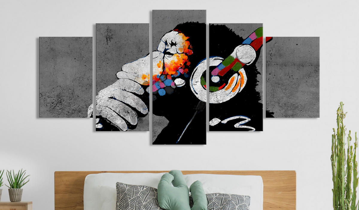 KUNSTDRUCK Schwarz-Weiß 200/100 cm - Multicolor/Schwarz, Textil (200/100cm) - KUNSTLOFT