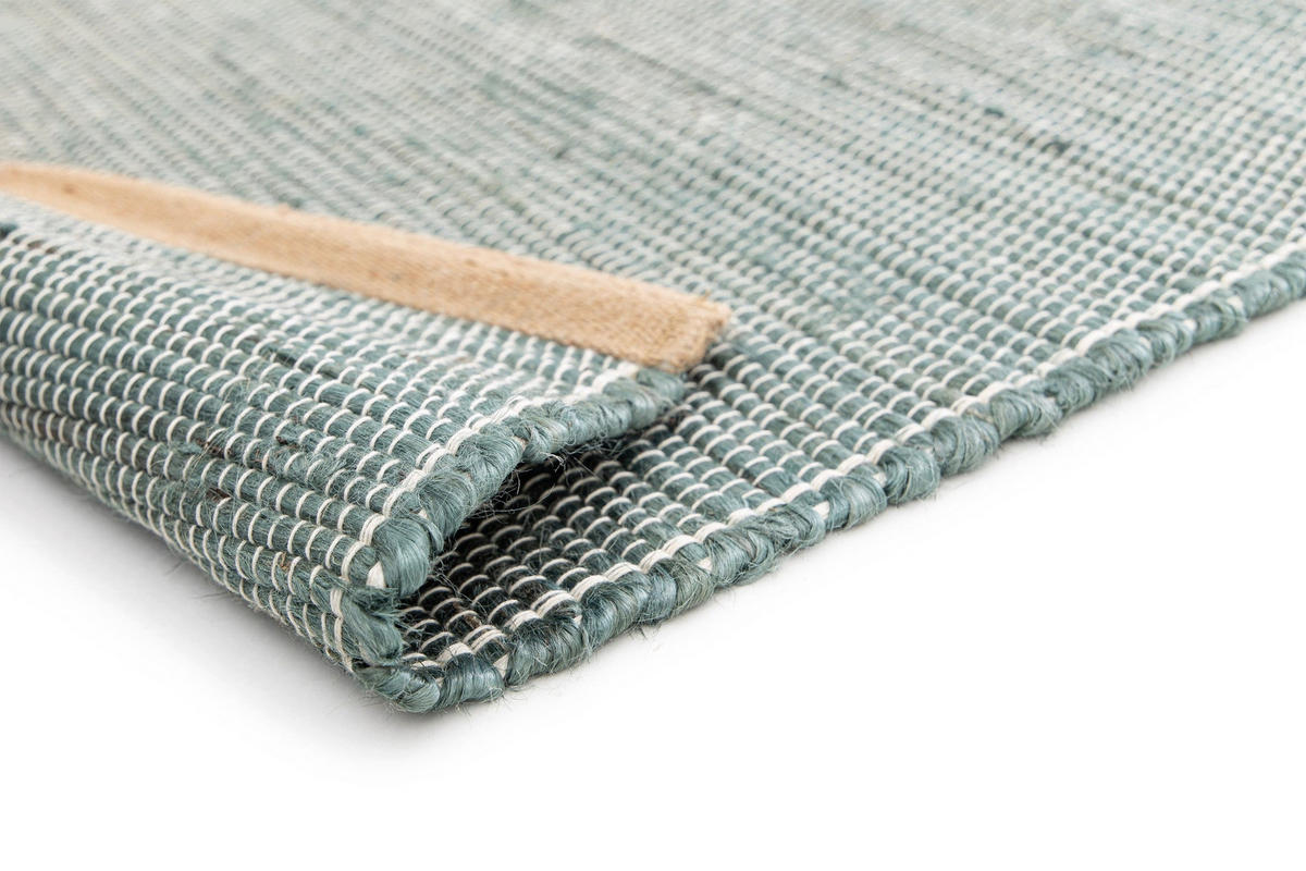 DESIGN-TEPPICH aus handgewebter Jute blau - Blau, Naturmaterialien (120/170cm) - AFK Living