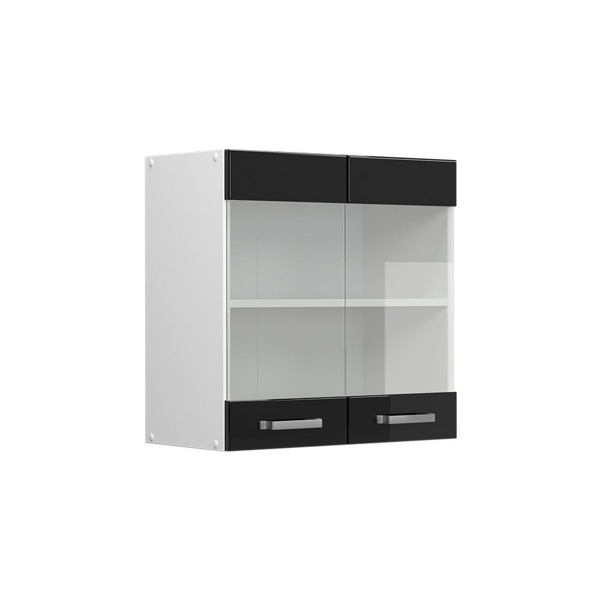 KÜCHENFRONT R-Line Schwarz Hochglanz 59.2 x 59 cm Möbelfront für den Hängeglasschrank - Schwarz Hochglanz, Holzwerkstoff (59.2/59/1.6cm) - Vicco