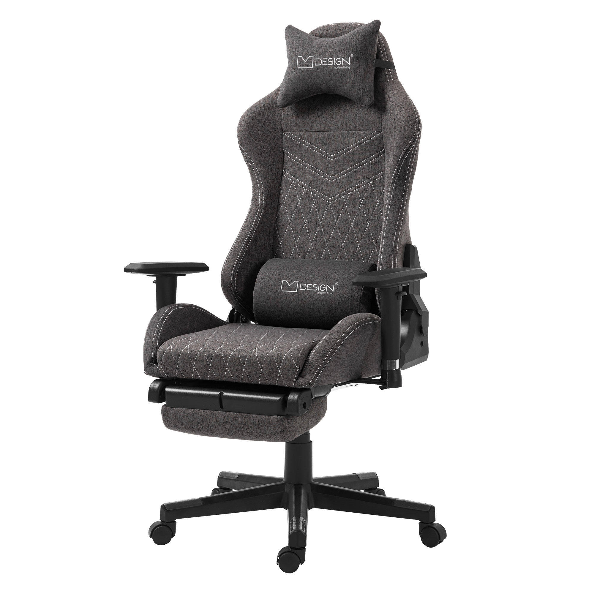 GAMING-STUHL grau/weiß - Dunkelgrau, Metall (70/131/72cm) - ML-DESIGN