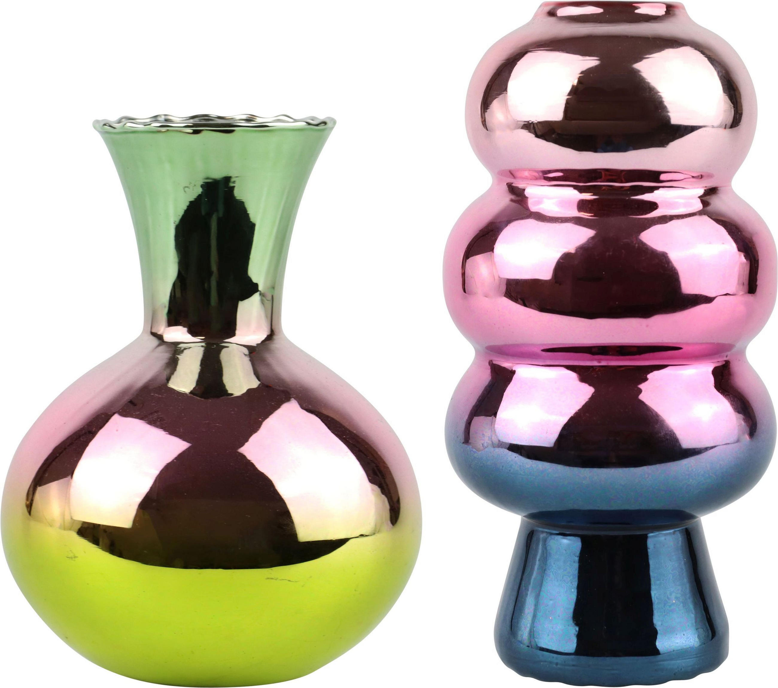 VASENSET Radiance bunt glänzend 2-tlg. - Multicolor, Glas (16cm) - FURNARO