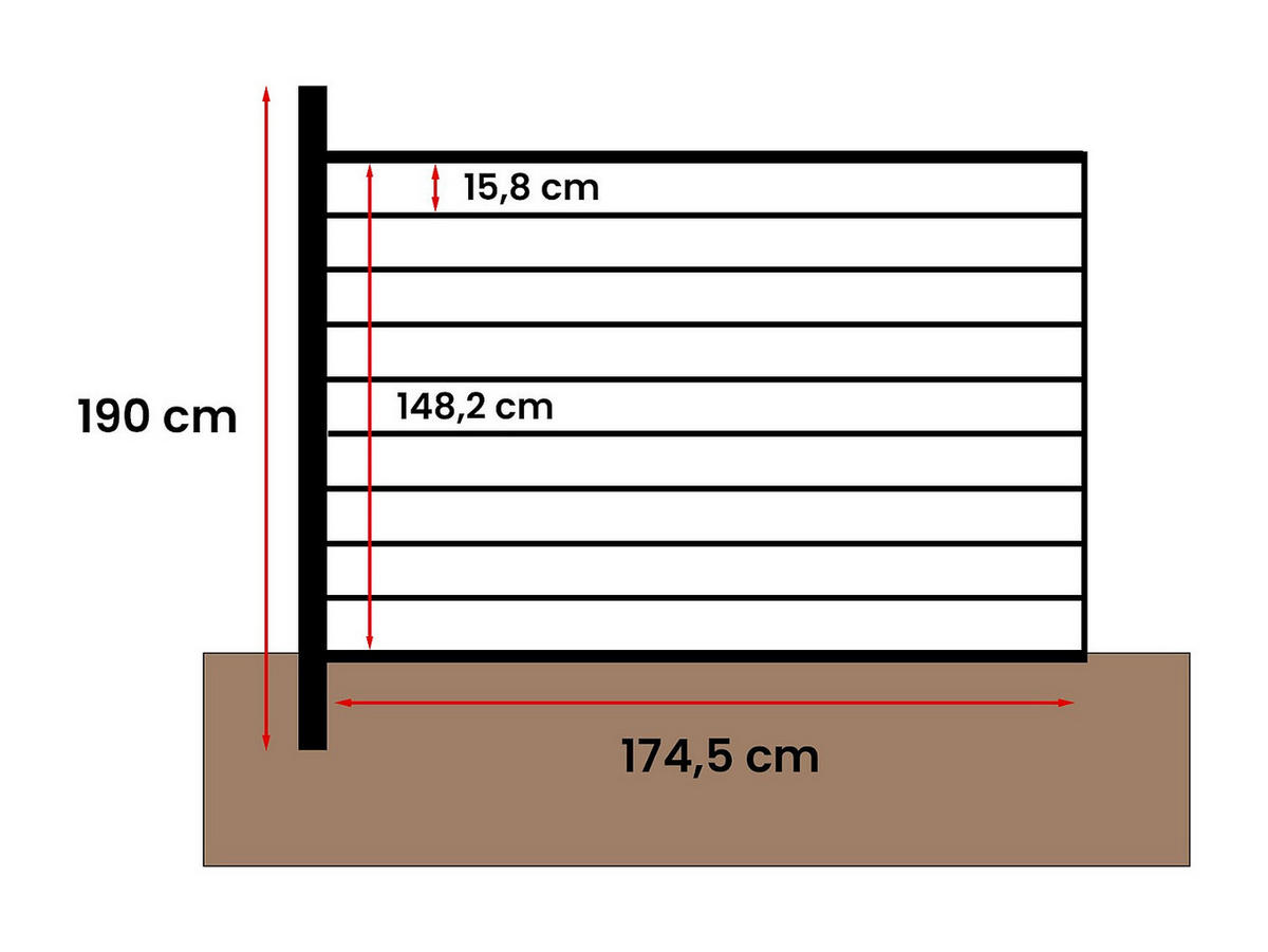 ZAUN - 176cm x 2cm - Verbundwerkstoff - anthrazitgrau, naturfarben dunkel - PALIZO - Anthrazit, Holzwerkstoff (176/148cm) - Vente-Unique