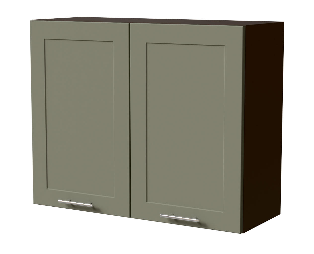 HÄNGESCHRANK Oslo W3/90 Lava / Reed Green Matt 90 / 32,5 / 72cm - Dunkelgrau/Grün, Holz/Holzwerkstoff (90/72/32.5cm) - Feldmann-Wohnen