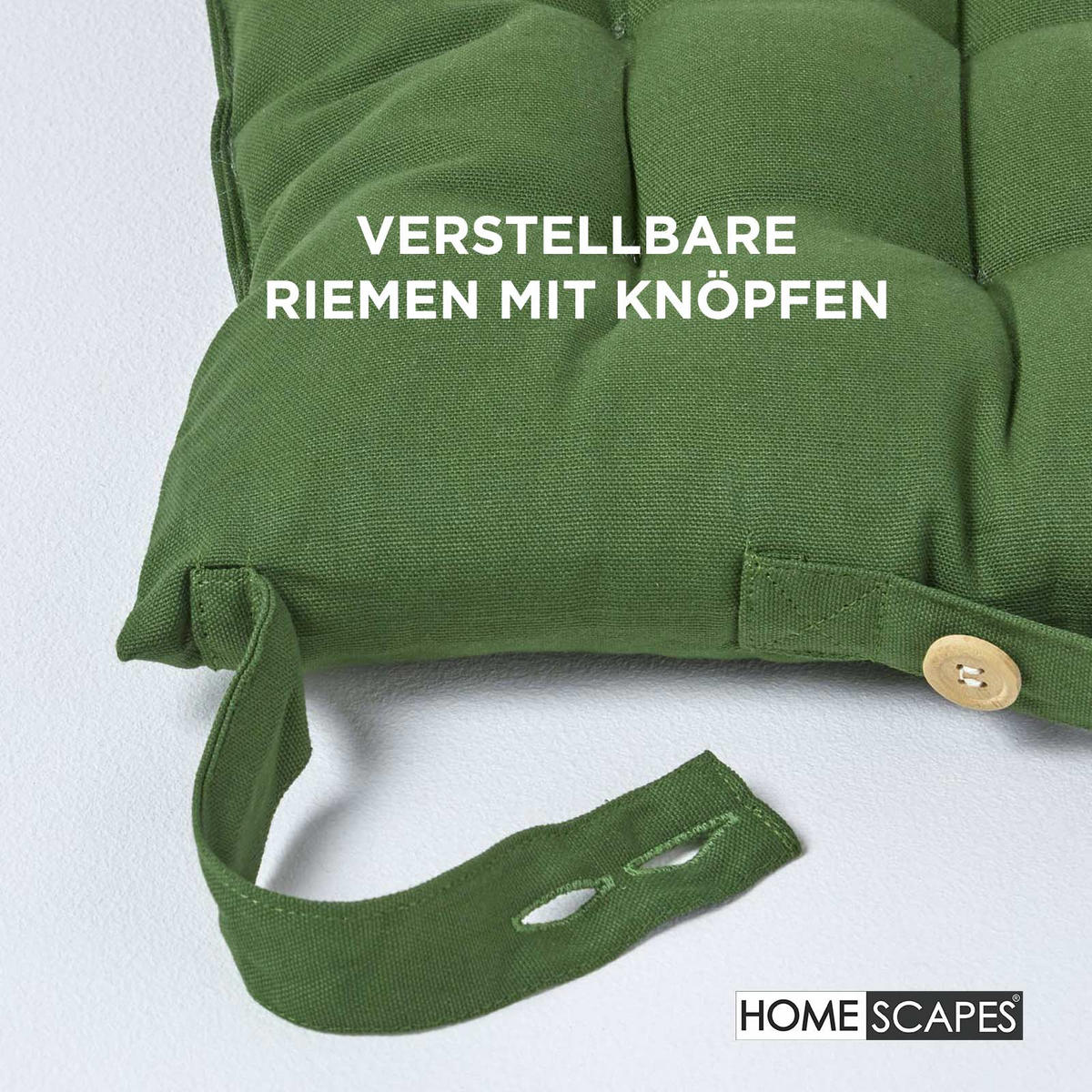 STUHLKISSEN olivgrün 40/40/6,5 cm - Olivgrün, Textil (40/40/6.5cm) - Homescapes