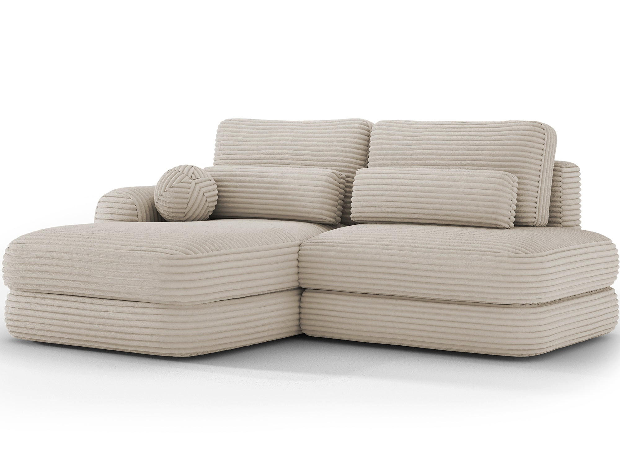 ECKSOFA RIPELI L-Form mit Schlaffunktion & Bettkasten – Modernes 3-Sitzer Sofa, Wellenfederung, 217 × 175 cm - Beige/Schwarz, Kunststoff (217/175cm) - Wohnideebilder