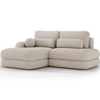 ECKSOFA RIPELI L-Form mit Schlaffunktion & Bettkasten – Modernes 3-Sitzer Sofa, Wellenfederung, 217 × 175 cm - Beige/Schwarz, Kunststoff (217/175cm) - Wohnideebilder