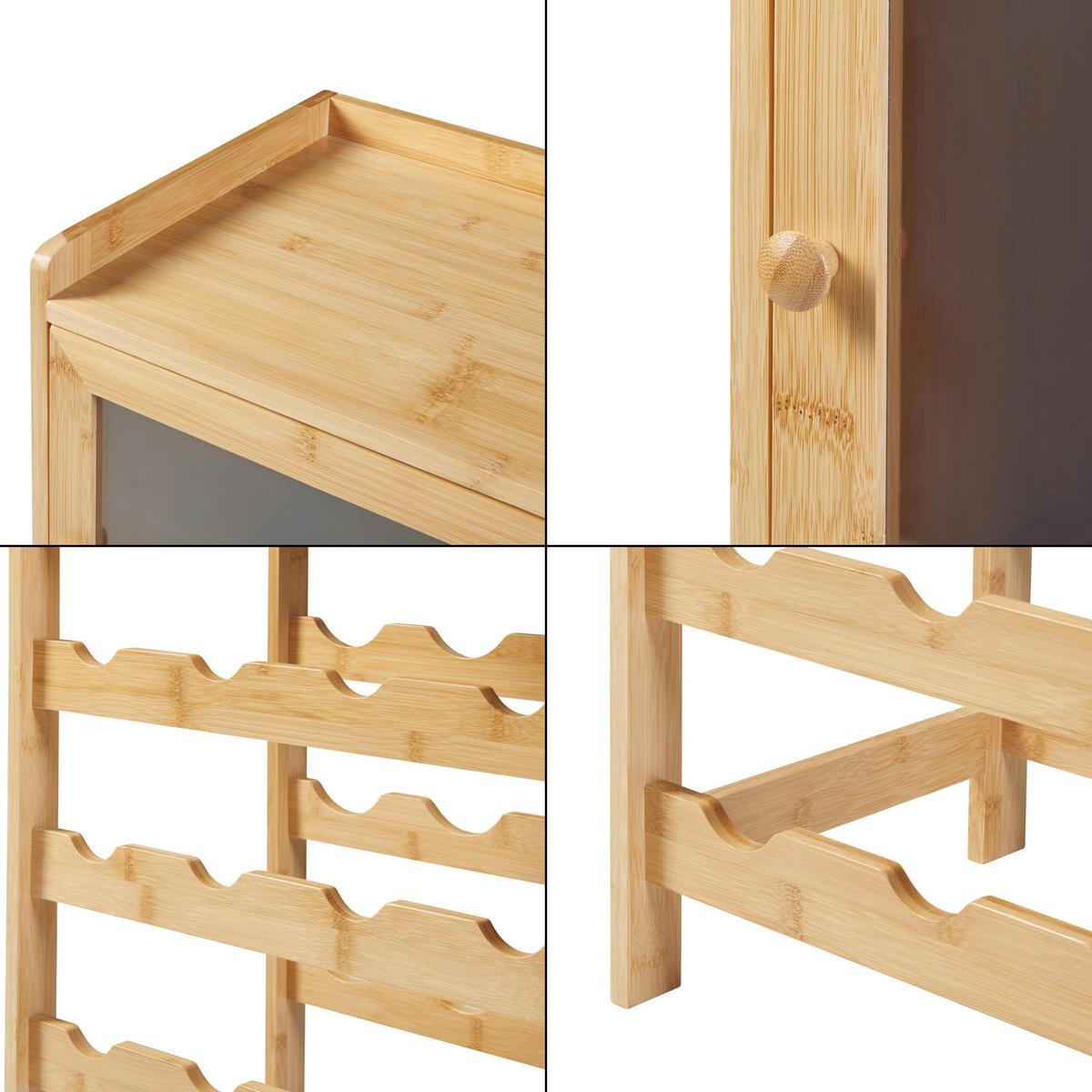 WEINREGAL Gjerstad - Naturfarben, Naturmaterialien (47/100/28cm) - [en.casa]