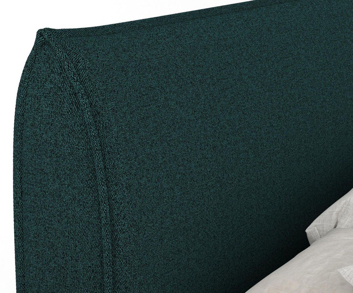 BOXSPRINGBETT Chermin Grün 160/200 cm mit Latex-Topper - Silberfarben/Grün, Holz/Holzwerkstoff (160/200cm) - Maison de Reve