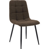 ESSZIMMERSTUHL Stoff Braun - Schwarz/Braun, Textil/Metall (45/84/55cm) - CLP