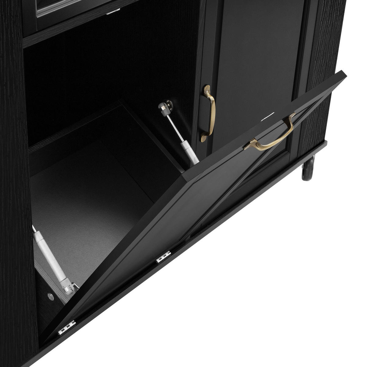 KÜCHENINSEL 120/40-70/92 cm aus MDF mit ausziehbarer Arbeitsplatte und Rollen Schwarz/Natur - Schwarz, Holzwerkstoff (120/92/70cm) - Modenvie