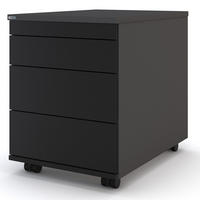 ROLLCONTAINER Pontis mit Metallfront und 4 Schubladen / Anthrazit - Anthrazit, Holz (41.5/53.3/58.4cm) - ASSMANN