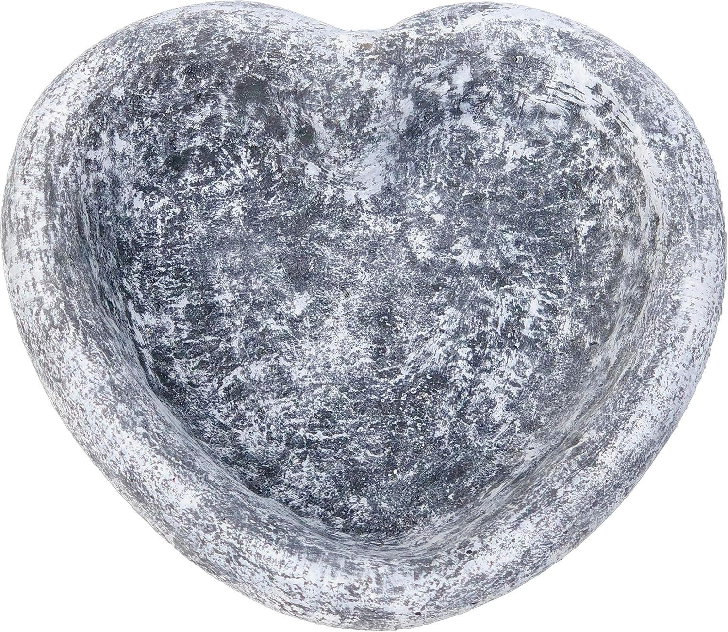VOGELTRÄNKE Herz aus massiven Steinguss, frostfest - Grau, Stein (27/8/27cm) - stoneandstyle