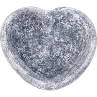 VOGELTRÄNKE Herz aus massiven Steinguss, frostfest - Grau, Stein (27/8/27cm) - stoneandstyle