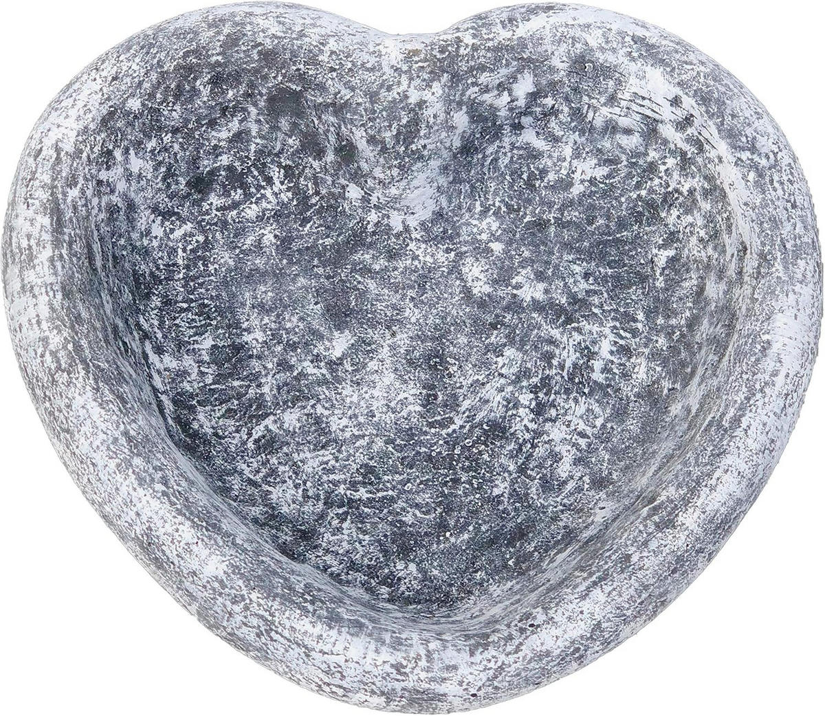 VOGELTRÄNKE Herz aus massiven Steinguss, frostfest - Grau, Stein (27/8/27cm) - stoneandstyle
