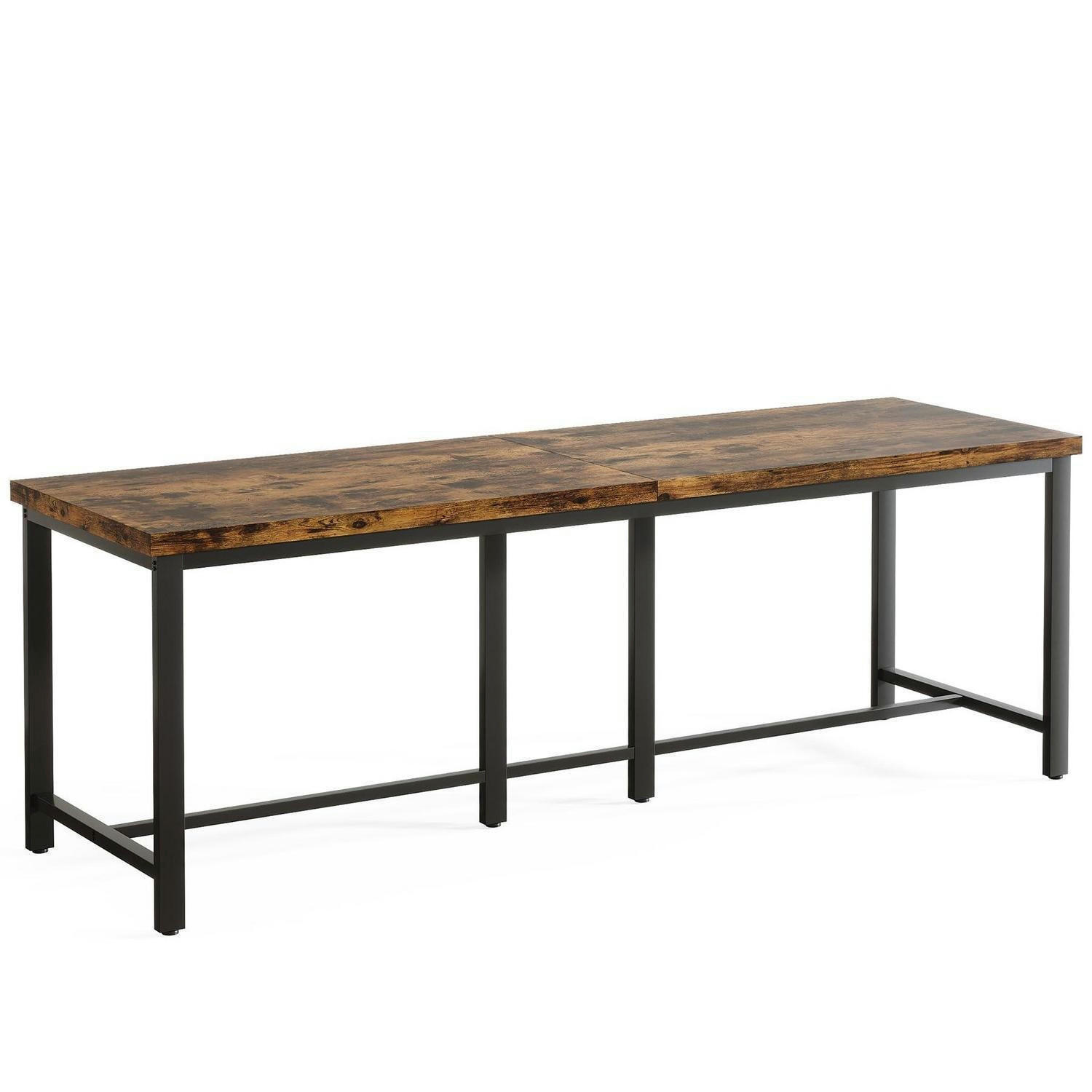 DOPPELSCHREIBTISCH 200 cm Vintage Braun/Schwarz - Braun, Holzwerkstoff (60/200/77cm)