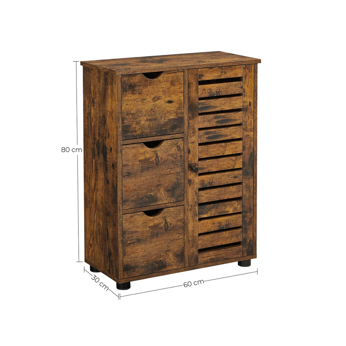 BADEZIMMERSCHRANK AUFBEWAHRUNGSSCHRANK - Braun, Holzwerkstoff (30/80/60cm) - Hansiro