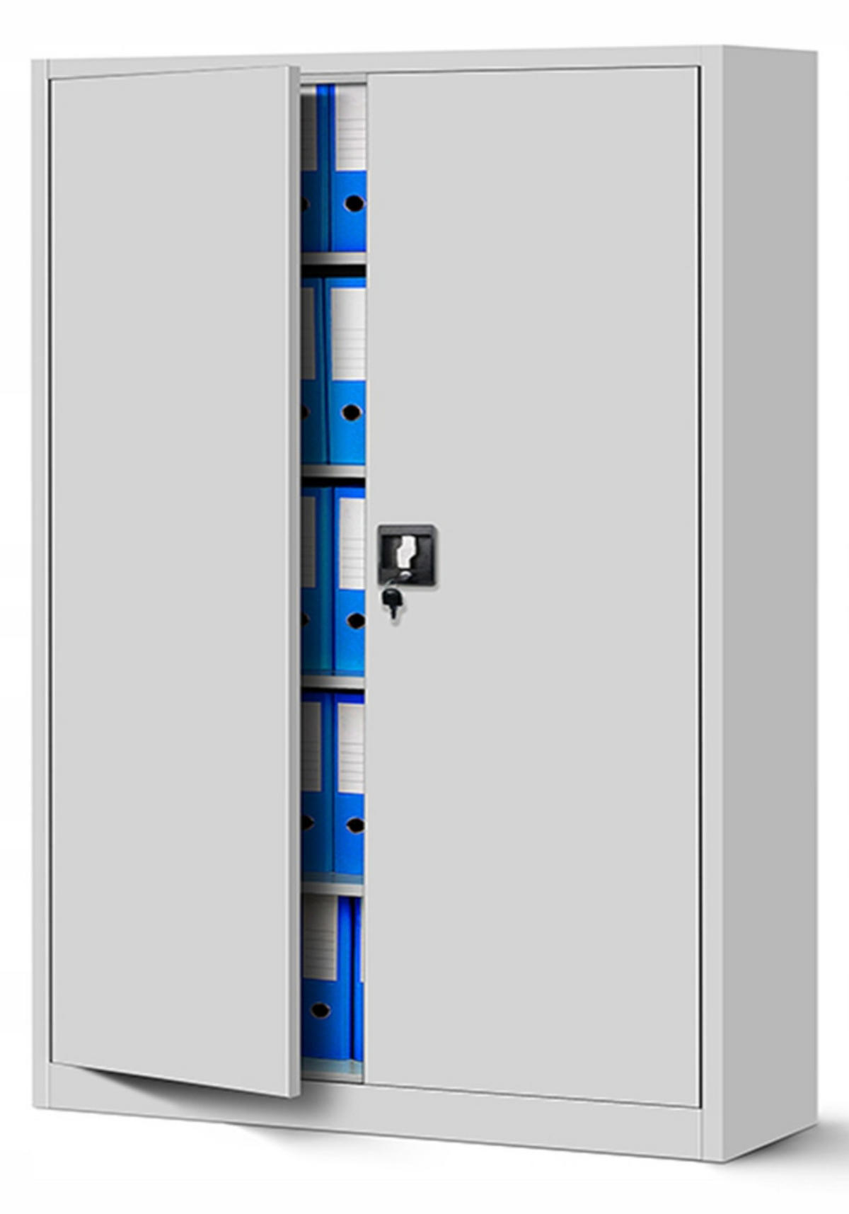 AKTENSCHRANK JAN II - Grau, Metall (115/185/40cm) - Jan Nowak