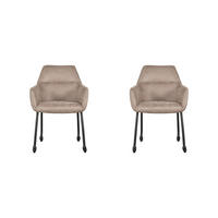 ESSZIMMERSTUHL Lenny Taupe 64/56/84 cm 2er-Set - Taupe, Textil (56/84/64cm) - LABEL51