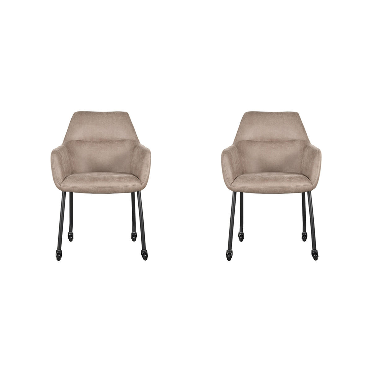 ESSZIMMERSTUHL Lenny Taupe 64/56/84 cm 2er-Set - Taupe, Textil (56/84/64cm) - LABEL51