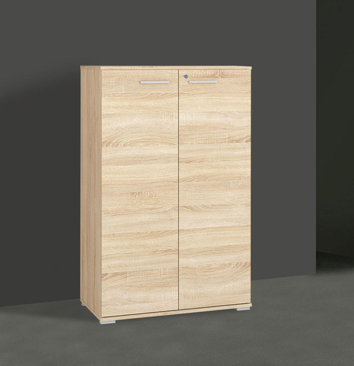 AKTENSCHRANK Optimal Sonoma Eiche hell 79 / 41 / 124cm - Braun/Sonoma Eiche, Holz/Holzwerkstoff (79/124/41cm) - Feldmann-Wohnen