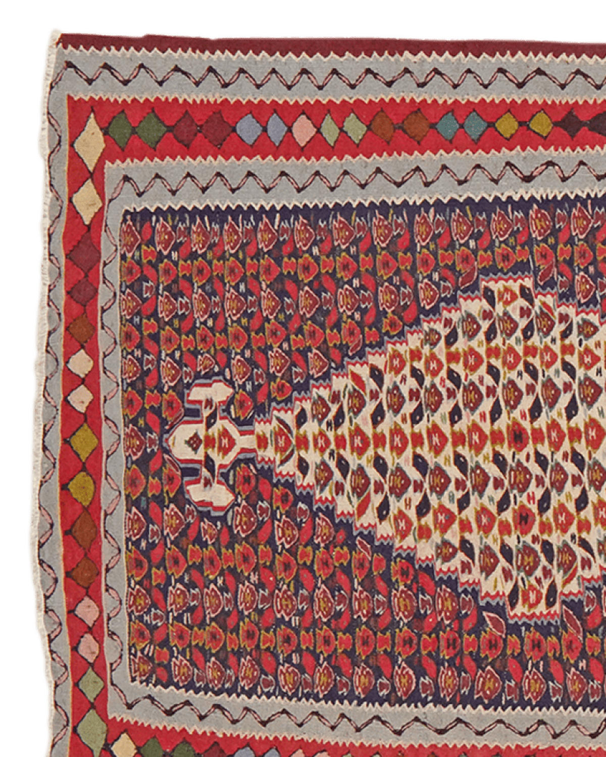 KELIM-LÄUFER handgewebt Senneh Blau 312/89 cm Schurwolle - Blau, Textil (89/312cm) - Looma