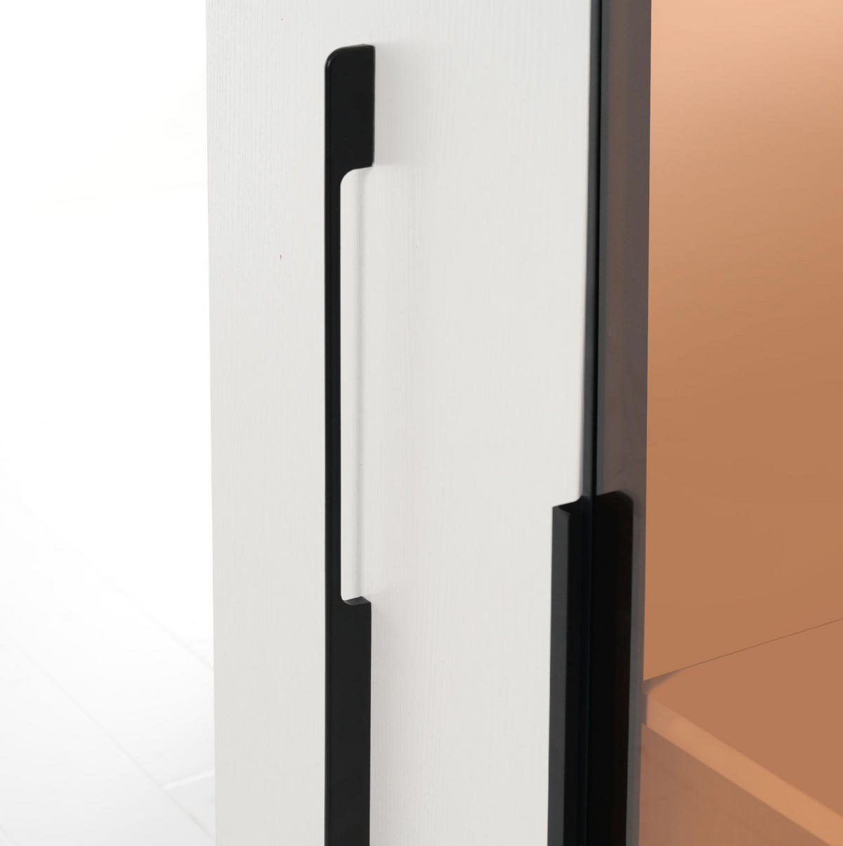 HIGHBOARD 110,5/35/160 cm in Weiß mit LED-Beleuchtung und Seitenauszug - Weiß, Holzwerkstoff (110.5/160/35cm) - Flora Grace