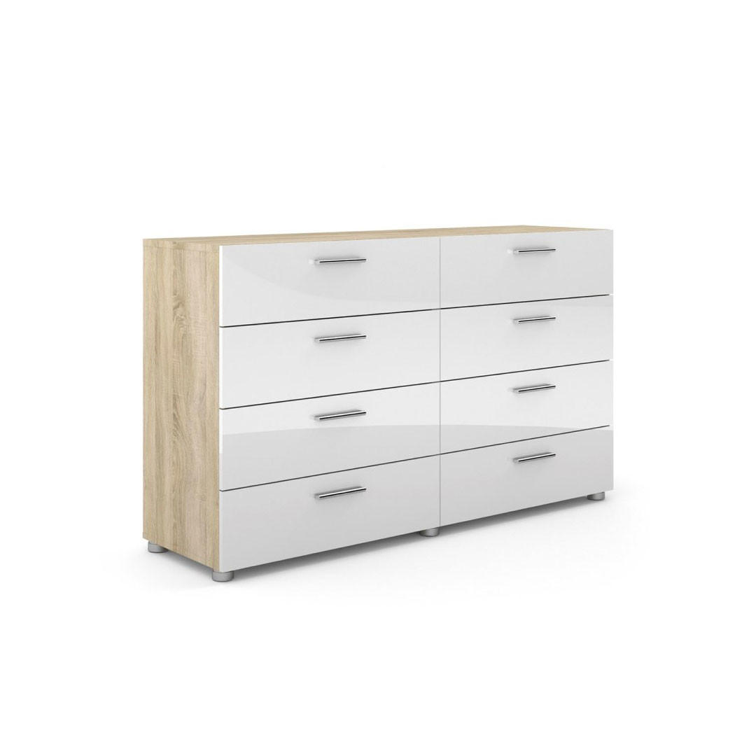 KOMMODE Petra Eichefarben Hochglanz 140/40/83 cm - Eichefarben, Holzwerkstoff (140/83/40cm) - ebuy24