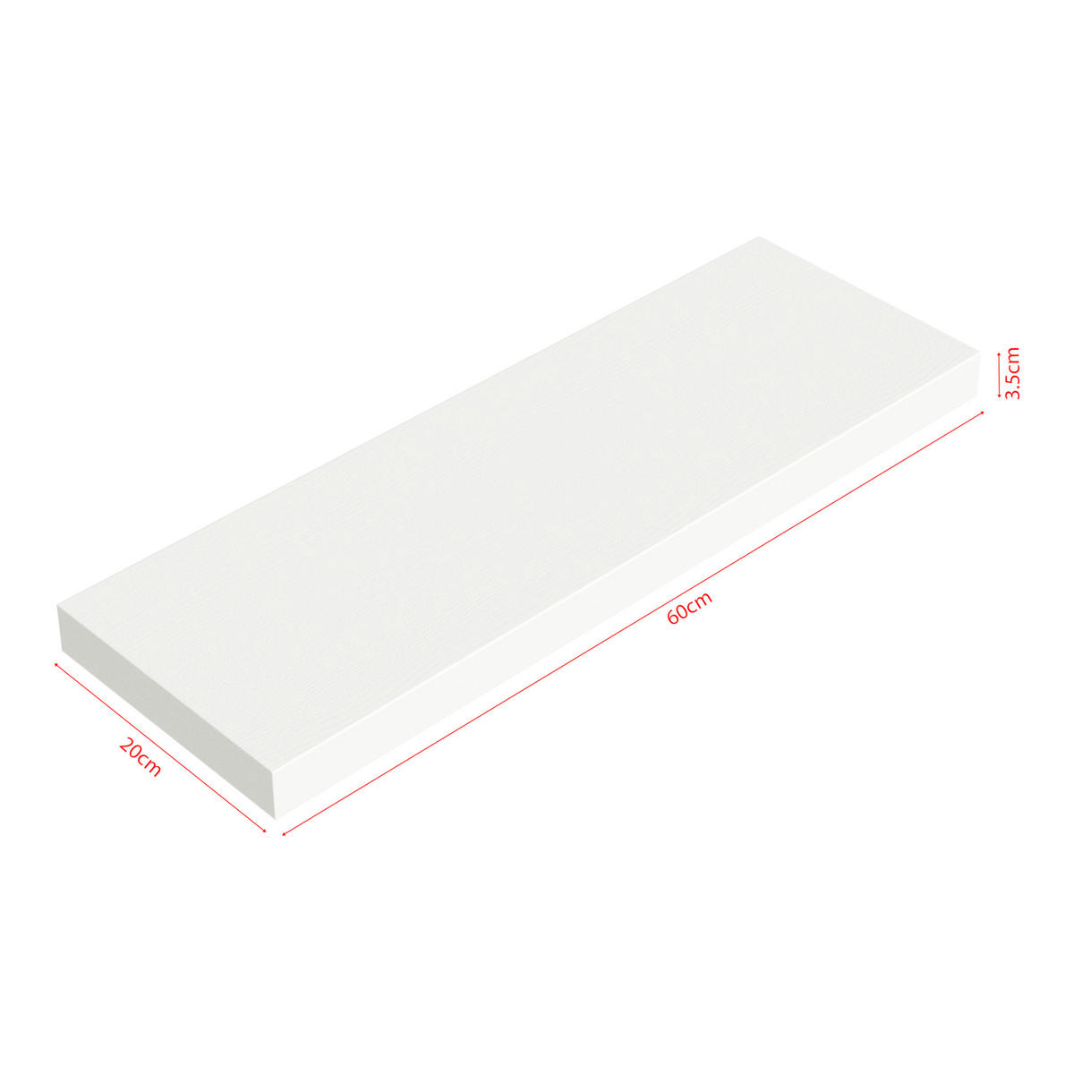 WANDREGAL-SET 3 TLG. Stranda - Weiß, Holzwerkstoff/Metall (20/4/60cm) - [en.casa]