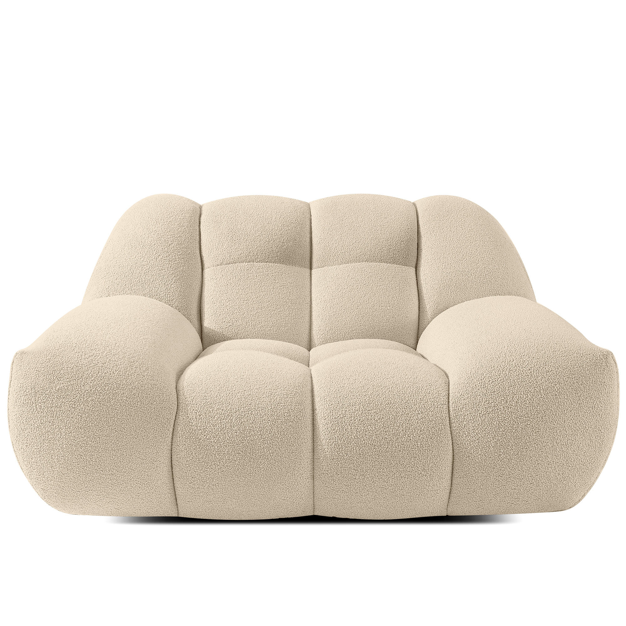 SESSEL VENA Bouclé, Hellbeige - Beige, Holz/Textil (135/72/105cm) - KONSIMO®