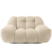 SESSEL VENA Bouclé, Hellbeige - Beige, Holz/Textil (135/72/105cm) - KONSIMO®