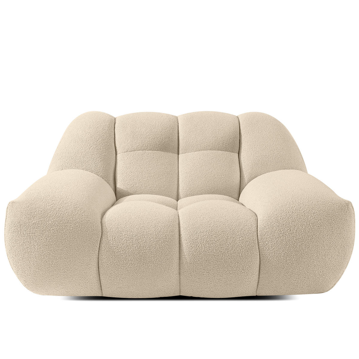 SESSEL VENA Bouclé, Hellbeige - Beige, Holz/Textil (135/72/105cm) - KONSIMO®