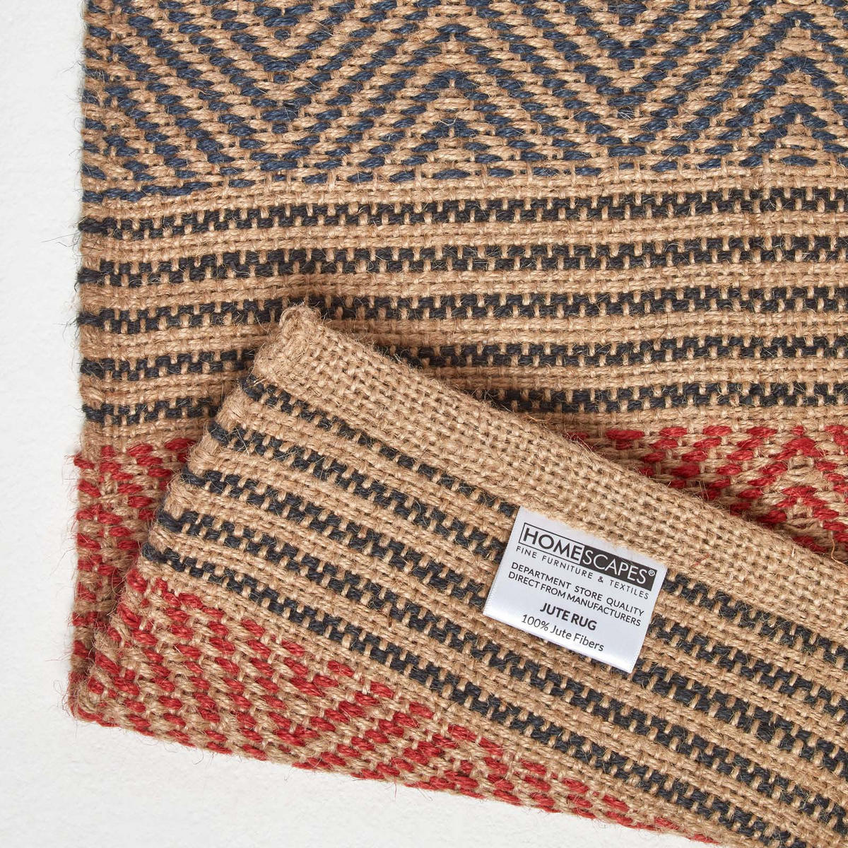 JUTETEPPICH Streifen-Muster 90/150 cm - Multicolor, Naturmaterialien (90/150cm) - Homescapes