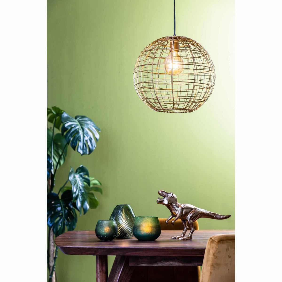 HÄNGELAMPE Mirana Gold Ø35/35 cm - Goldfarben, Metall (35/35/35cm) - Light & Living