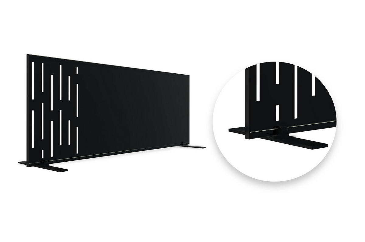 SICHTSCHUTZ PANEELEN 2er-Set Arlberg Schwarz H.160cm mit Mustern auf der Oberseite - Schwarz, Metall (60/160cm) - Casanoov