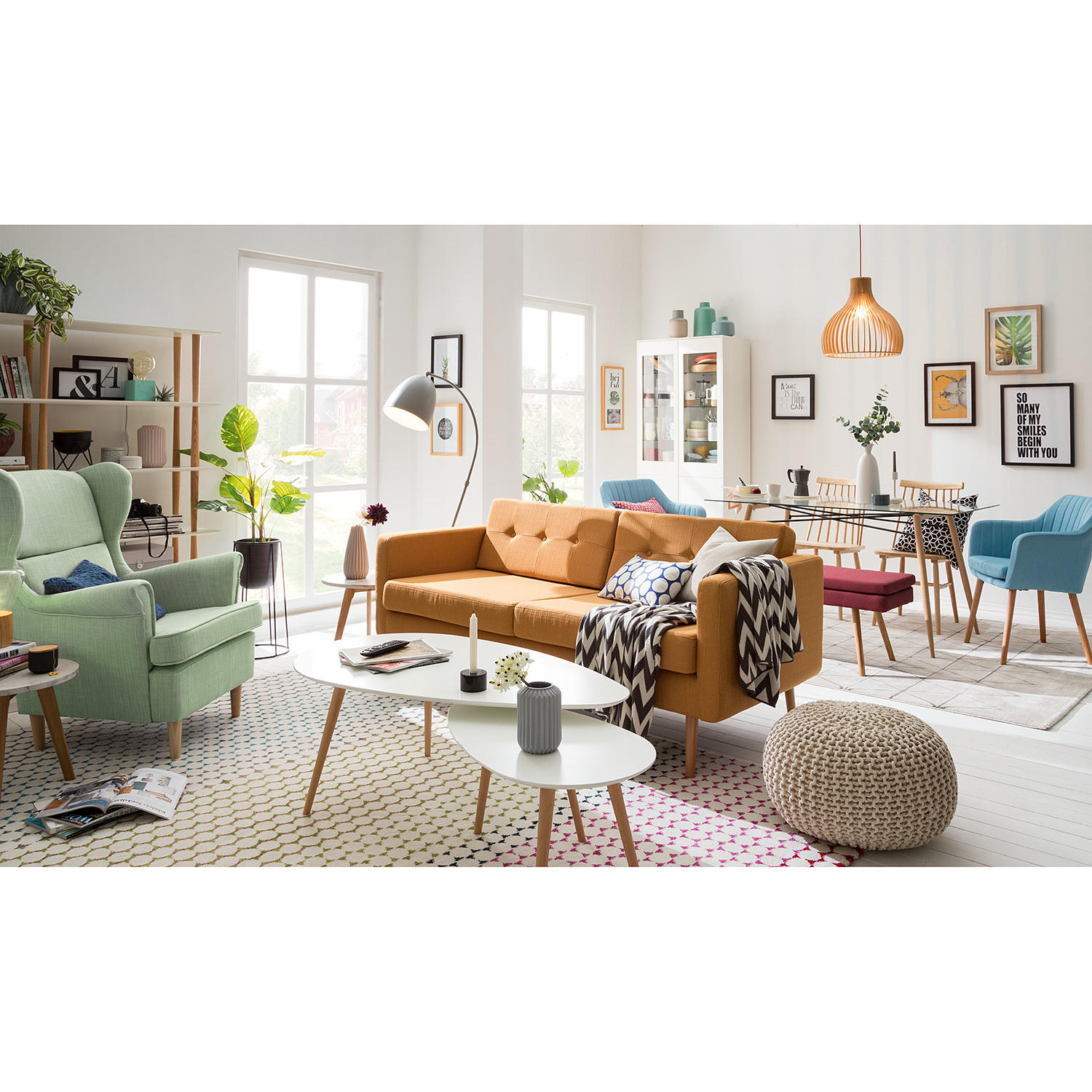 VITRINENSCHRANK - Eichefarben/Weiß, Holzwerkstoff (80/190/40cm) - home24