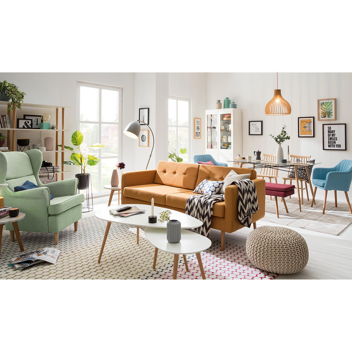 VITRINENSCHRANK - Eichefarben/Weiß, Holzwerkstoff (80/190/40cm) - home24