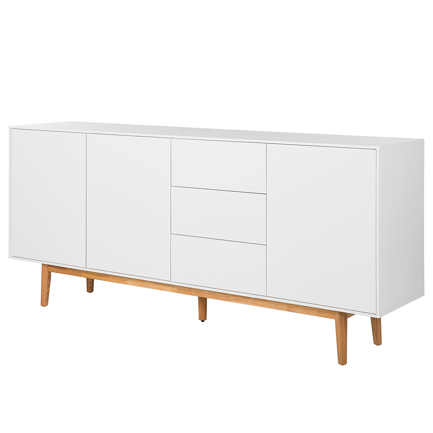 SIDEBOARD - Weiß - Eiche, 180/80/40 cm - Weiß, Holzwerkstoff (180/80/40cm) - home24