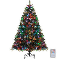 WEIHNACHTSBAUM mit 370 APP-gesteuerten RGB-Lichtern 180cm Grün - Grün, Metall (180cm) - COSTWAY