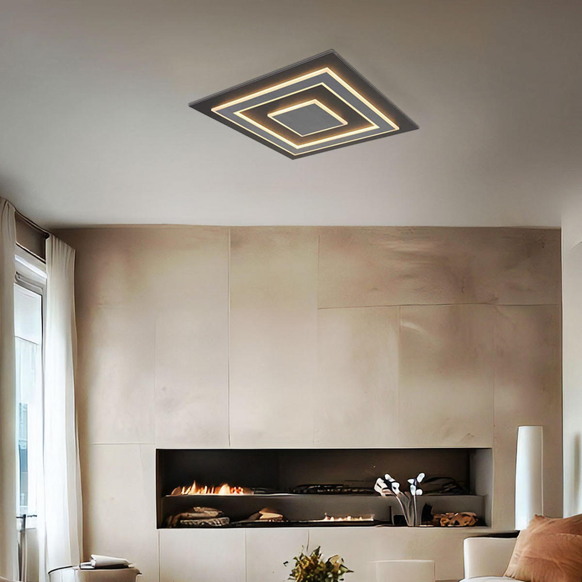 LED DECKENLEUCHTE JAYDEN Anthrazit Grau - Anthrazit, Metall (60/60/5.5cm) - Globo Lighting