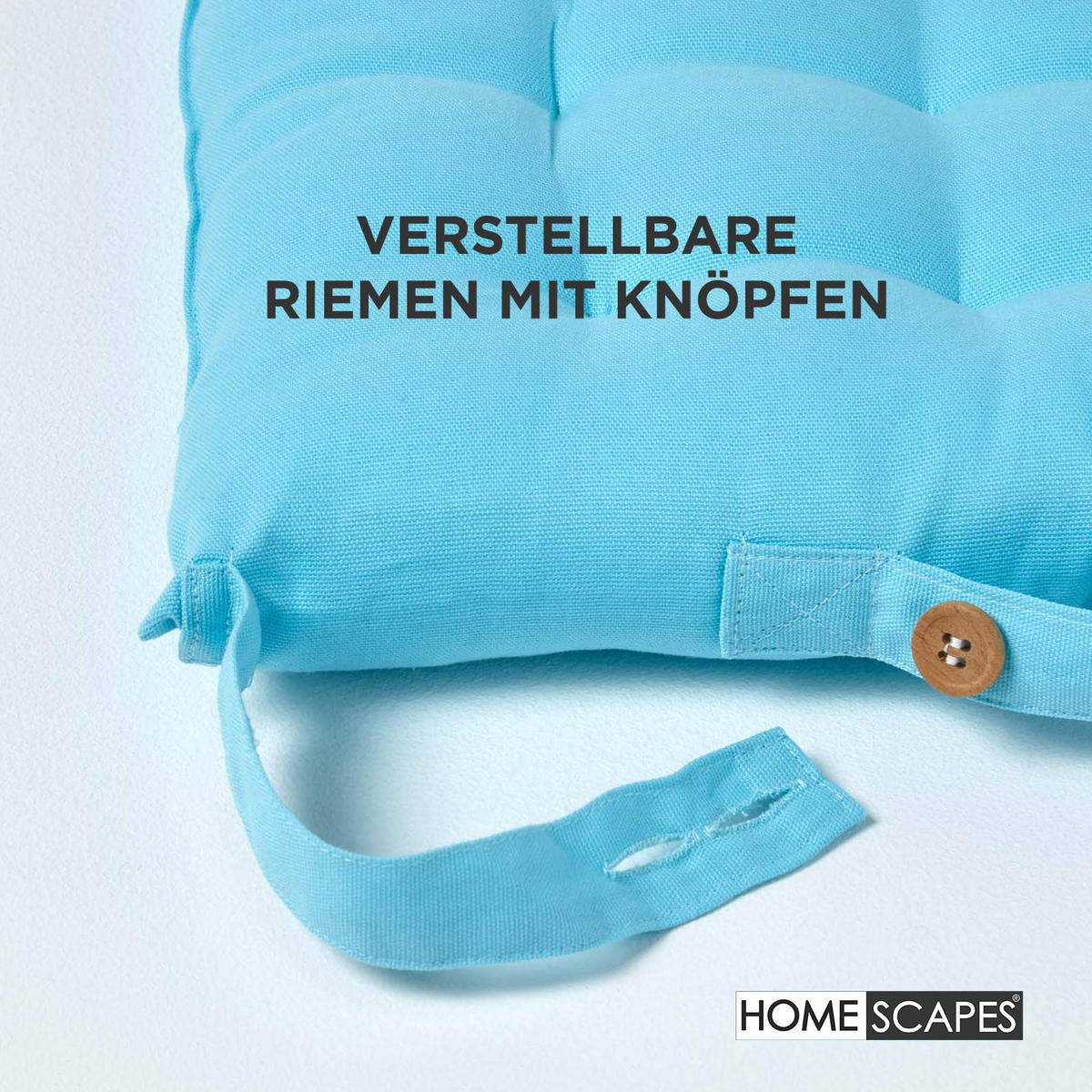 STUHLKISSEN 4er-Set hellblau 40/40/6,5 cm - Hellblau, Textil (40/40/6.5cm) - Homescapes