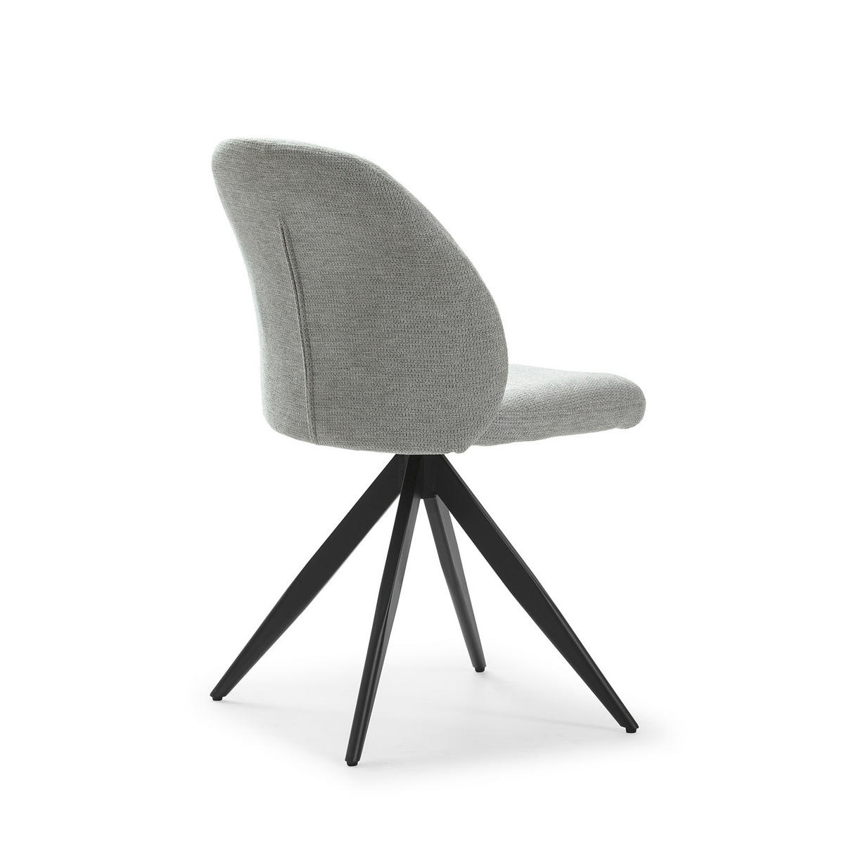 STÜHLEN (Set aus 2) aus stoff mit schwarzen metallbeinen - tamara 47/60/49 cm - Grau, Textil (60/49/47cm) - Calicosy