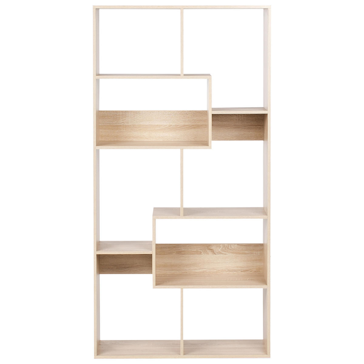 BIBLIOTECĂ cu 6 niveluri 180 cm maro deschisă Chateh - maro deschis, compozit lemnos (90/180/29cm) - Beliani
