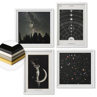 WANDBILDER 4er-Set - 50x50 cm & 40x60 cm Weißer Rahmen - Galaxie im Sonnensystem - Weiß, Kunststoff (50/50cm) - ArtPrintCave