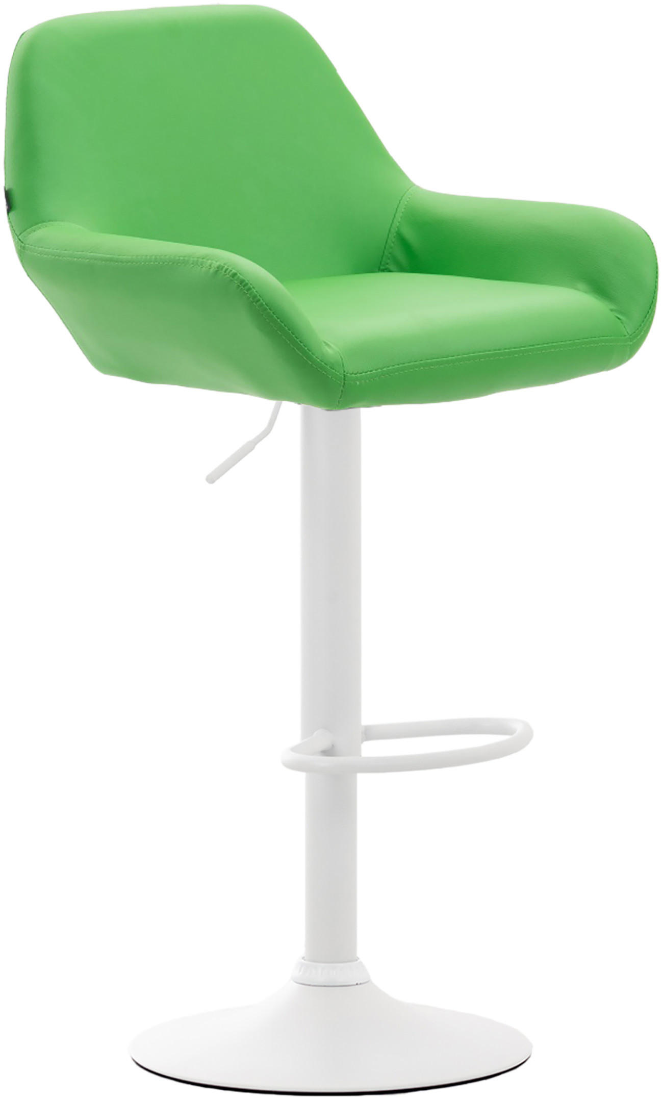 BARHOCKER DUBLIN Grün Kunstleder Weiß - Grün, Leder/Metall (51/89/52cm) - DELUKE