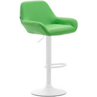 BARHOCKER DUBLIN Grün Kunstleder Weiß - Grün, Leder/Metall (51/89/52cm) - DELUKE