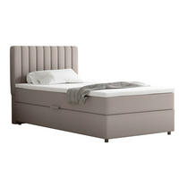 BOXBETT Everest 100 x 200 cm Einzelbett mit hochwertiger Bonell-Matratze und Topper - Cappuccino, Holz (100/200cm) - Panda Möbel