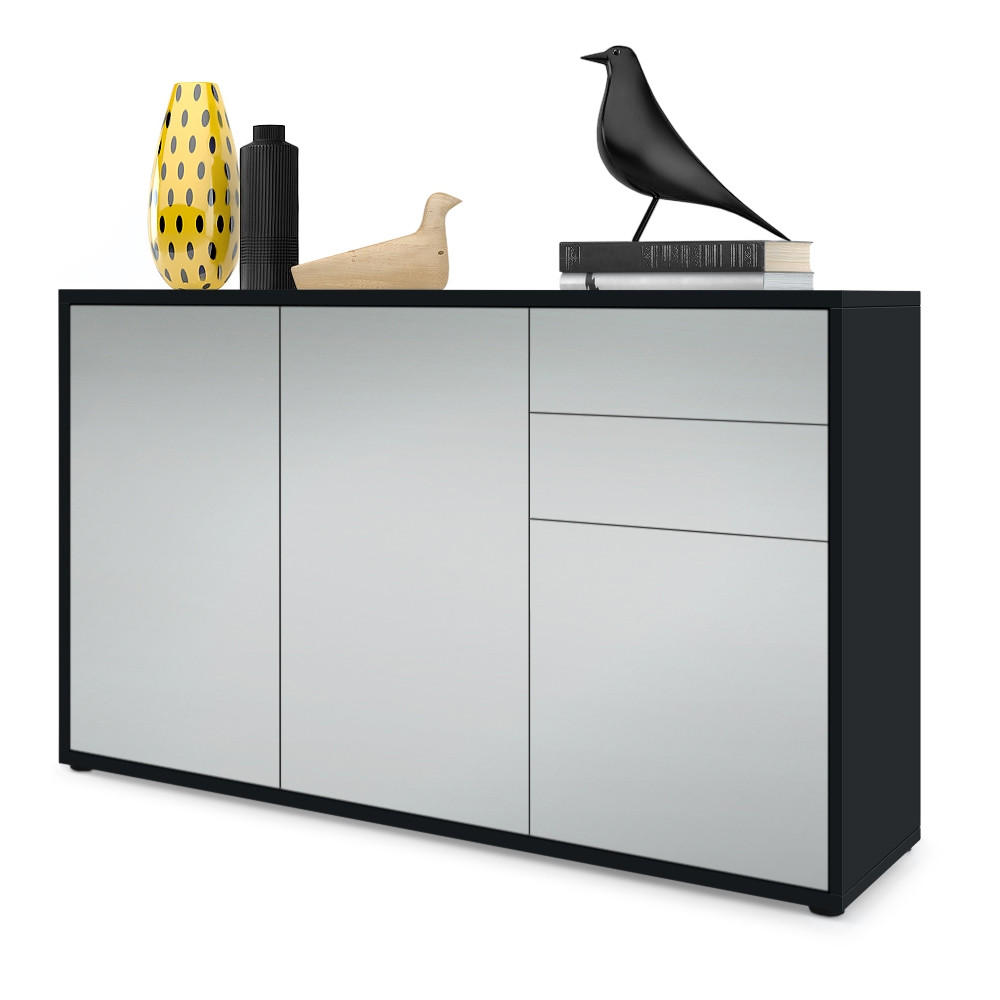 KOMMODE Ben Front in Hellgrau Seidenmatt - Greige, Holzwerkstoff (117/74/36cm) - Vladon