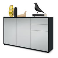 KOMMODE Ben Front in Hellgrau Seidenmatt - Greige, Holzwerkstoff (117/74/36cm) - Vladon
