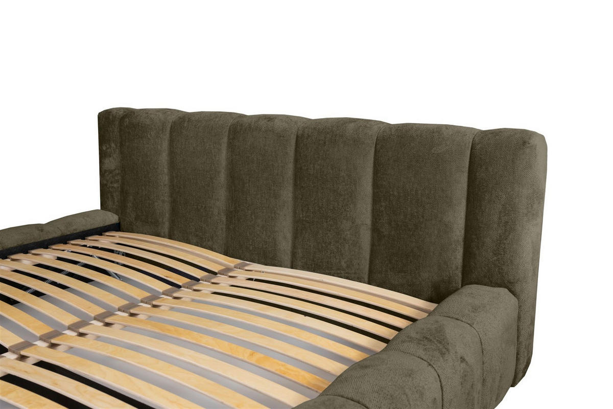 POLSTERBETT Hailey In Tender Way - Grün, Holzwerkstoff/Textil (160/200cm) - Fun Möbel