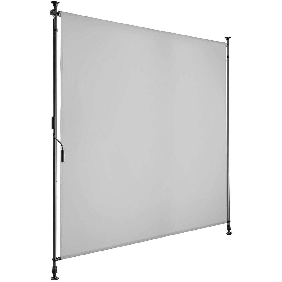 KLEMMMARKISE Taija,leichtgängige Handkurbel,hellgrau - Hellgrau, Kunststoff (158/310cm) - tectake